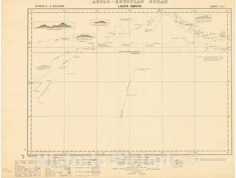 Map : Laqiya 'Umran, Anglo-Egyptian Sudan 1933, Africa 1:250,000, Anglo-Egyptian Sudan, Laqiya 'Umran, sheet 44-C , Antique Vintage Reproduction
