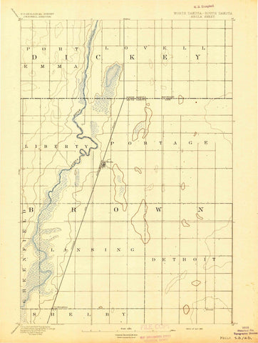 1894 Hecla, SD - South Dakota - USGS Topographic Map