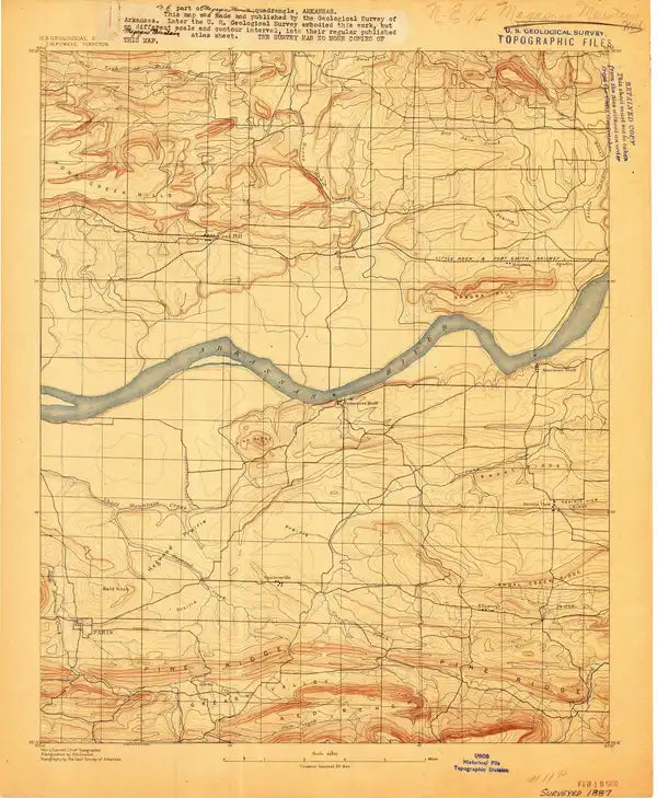 1887 Magazine Mountain #1, AR - Arkansas - USGS Topographic Map