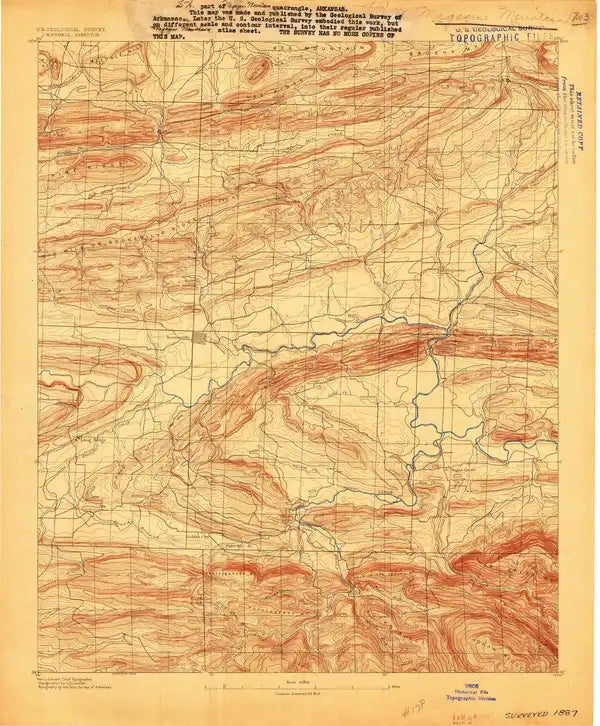 1887 Magazine Mountain #3, AR - Arkansas - USGS Topographic Map