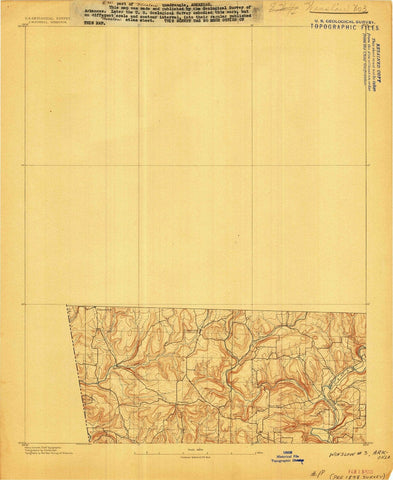 1898 Winslow #3, AR - Arkansas - USGS Topographic Map
