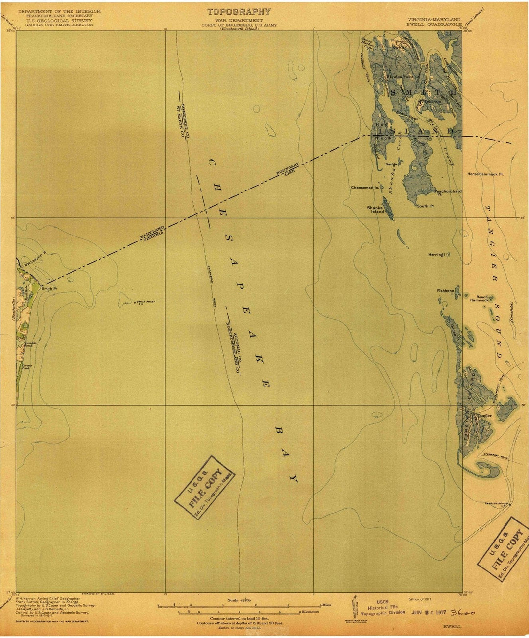 1917 Ewell, VA - Virginia - USGS Topographic Map