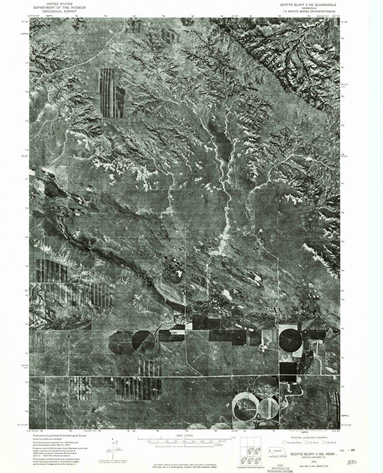 1973 Scotts Bluff 3, NE - Nebraska - USGS Topographic Map – Historic ...