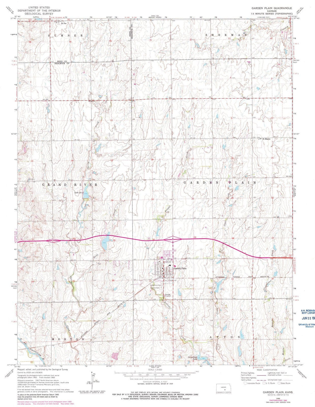 1965 Garden Plain, KS - Kansas - USGS Topographic Map