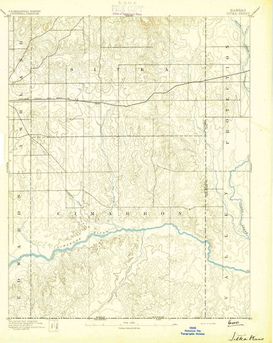 1894 Sitka, KS - Kansas - USGS Topographic Map