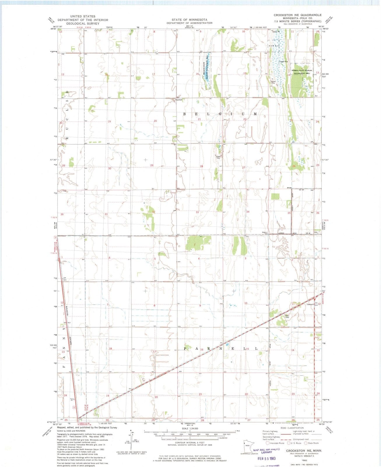 1982 Crookston, MN - Minnesota - USGS Topographic Map