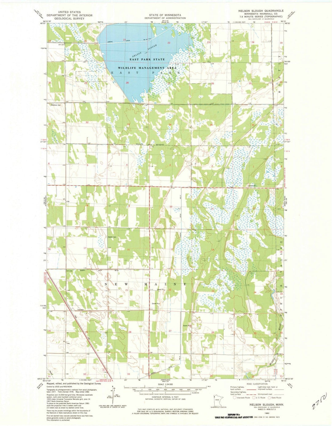 1982 Nelson Slough, MN - Minnesota - USGS Topographic Map