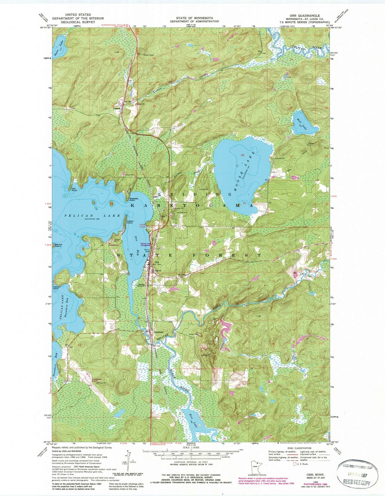 1968 Orr, MN - Minnesota - USGS Topographic Map v3