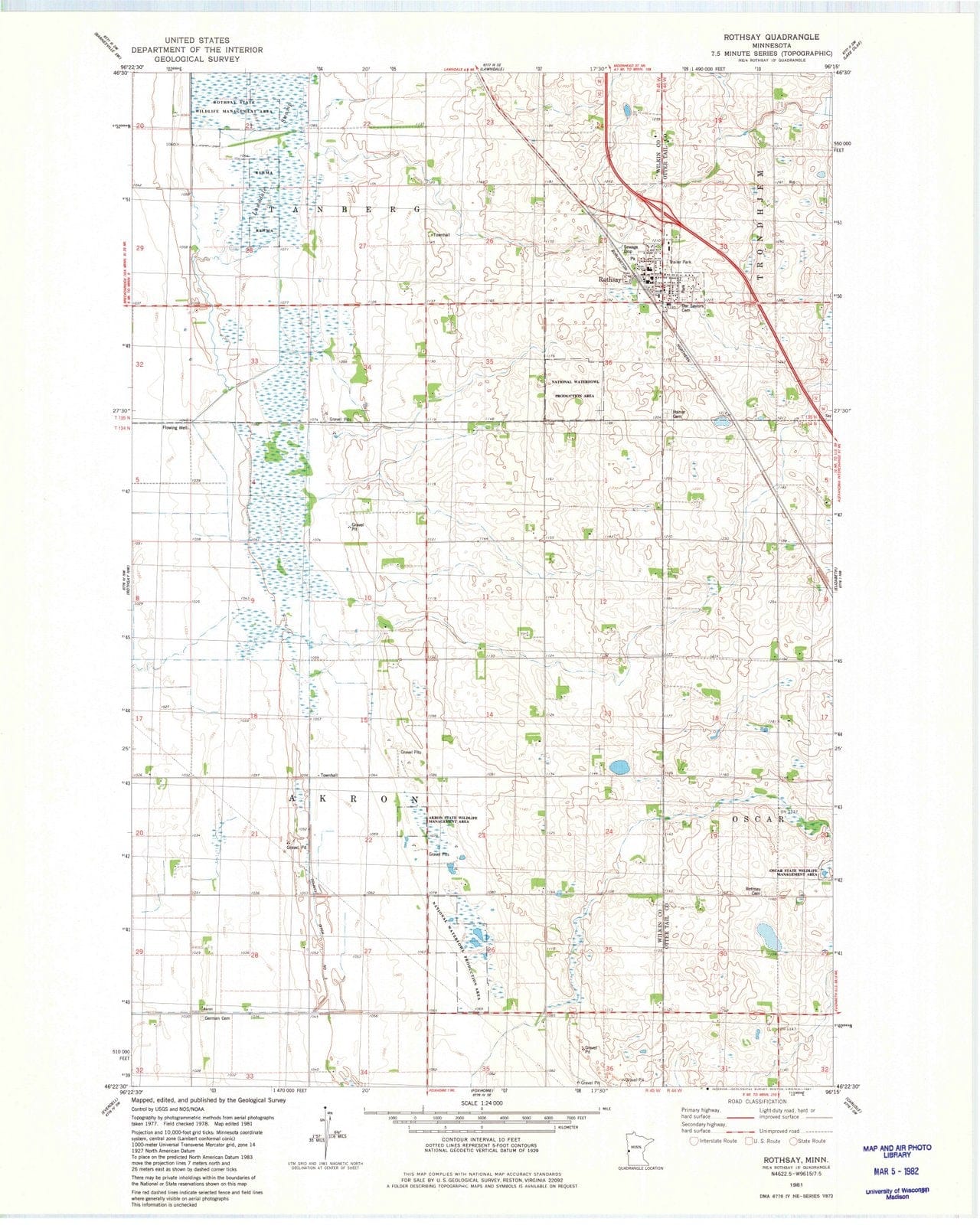 1981 Rothsay, MN - Minnesota - USGS Topographic Map v2
