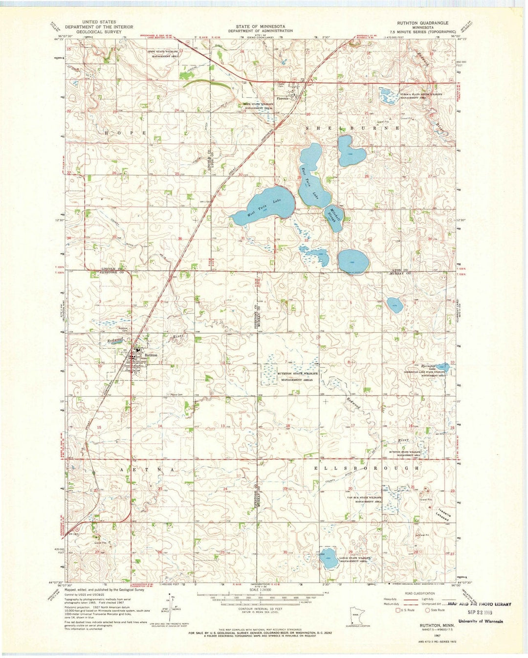 1967 Ruthton, MN - Minnesota - USGS Topographic Map v2