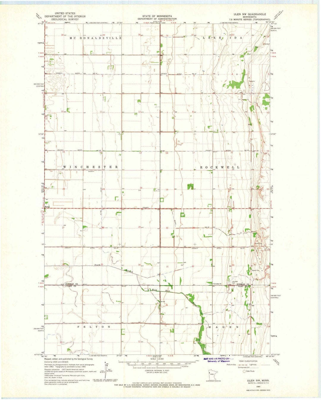 1965 Ulen, MN - Minnesota - USGS Topographic Map