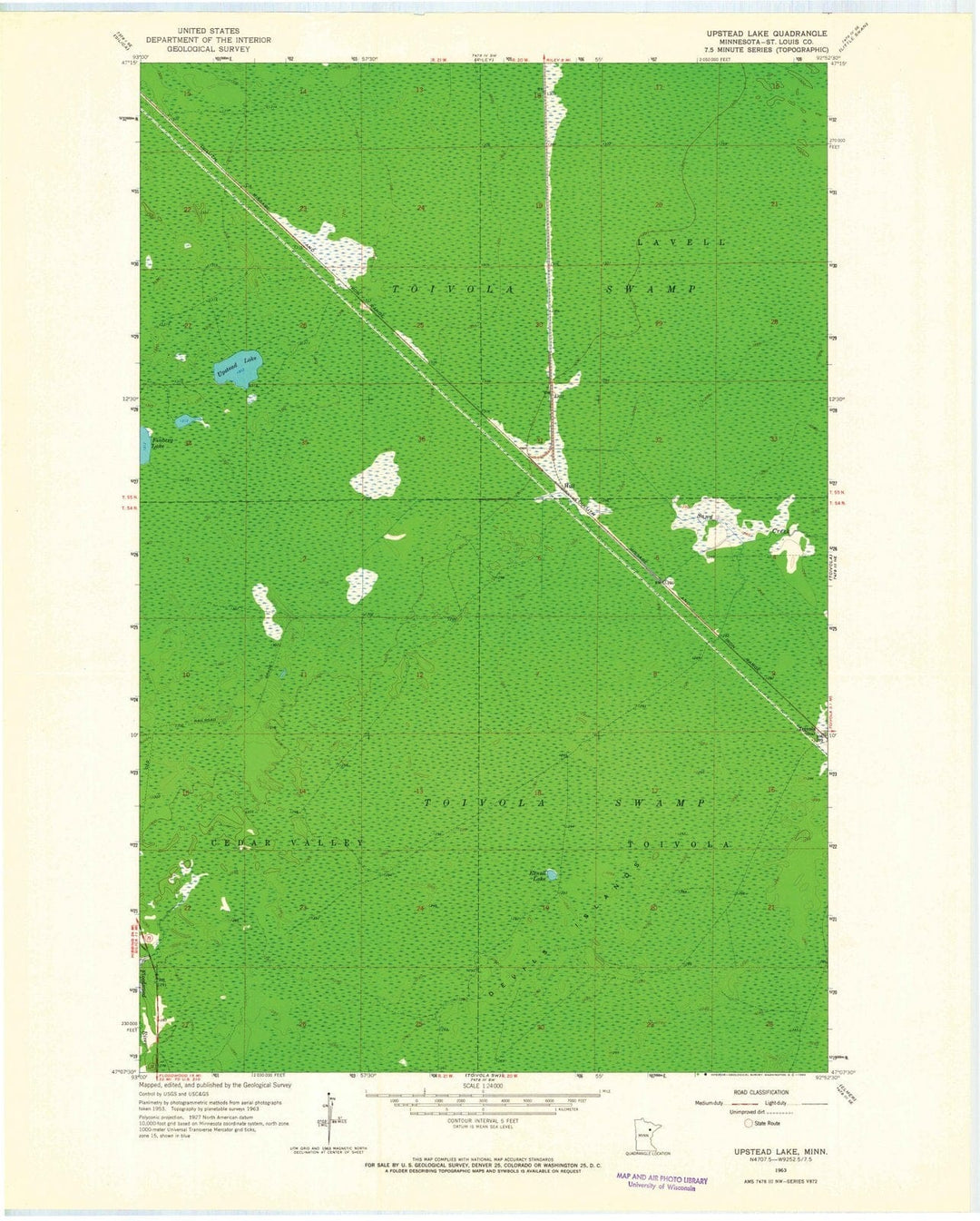 1963 Upstead Lake, MN - Minnesota - USGS Topographic Map