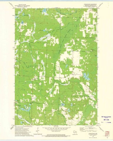 1972 Athelstane, WI - Wisconsin - USGS Topographic Map