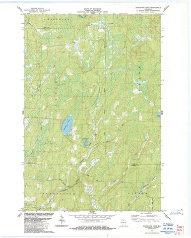 1984 Augustine Lake, WI - Wisconsin - USGS Topographic Map