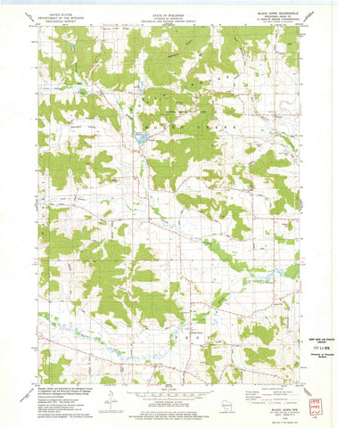 1975 Black Hawk, WI - Wisconsin - USGS Topographic Map