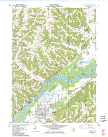 1983 Boscobel, WI - Wisconsin - USGS Topographic Map