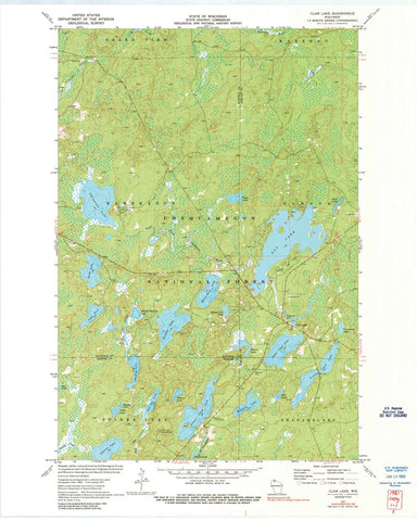 1971 Clam Lake, WI - Wisconsin - USGS Topographic Map v3