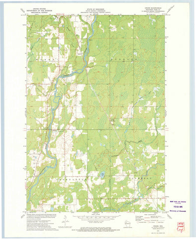 1972 Crane, WI - Wisconsin - USGS Topographic Map
