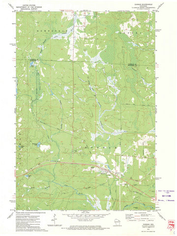 1972 Dunbar, WI - Wisconsin - USGS Topographic Map v2