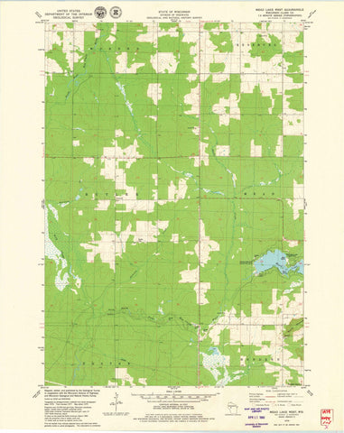 1979 Mead Lake West, WI - Wisconsin - USGS Topographic Map