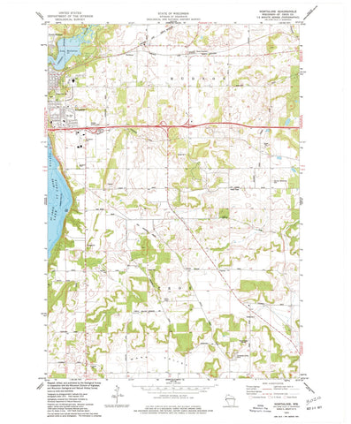 1974 Northline, WI - Wisconsin - USGS Topographic Map