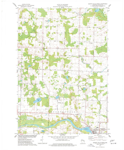 1974 Oconto Falls North, WI - Wisconsin - USGS Topographic Map