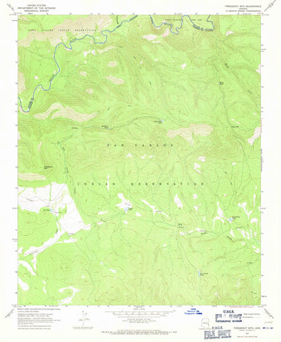 1967 Freezeout Mountain, AZ - Arizona - USGS Topographic Map