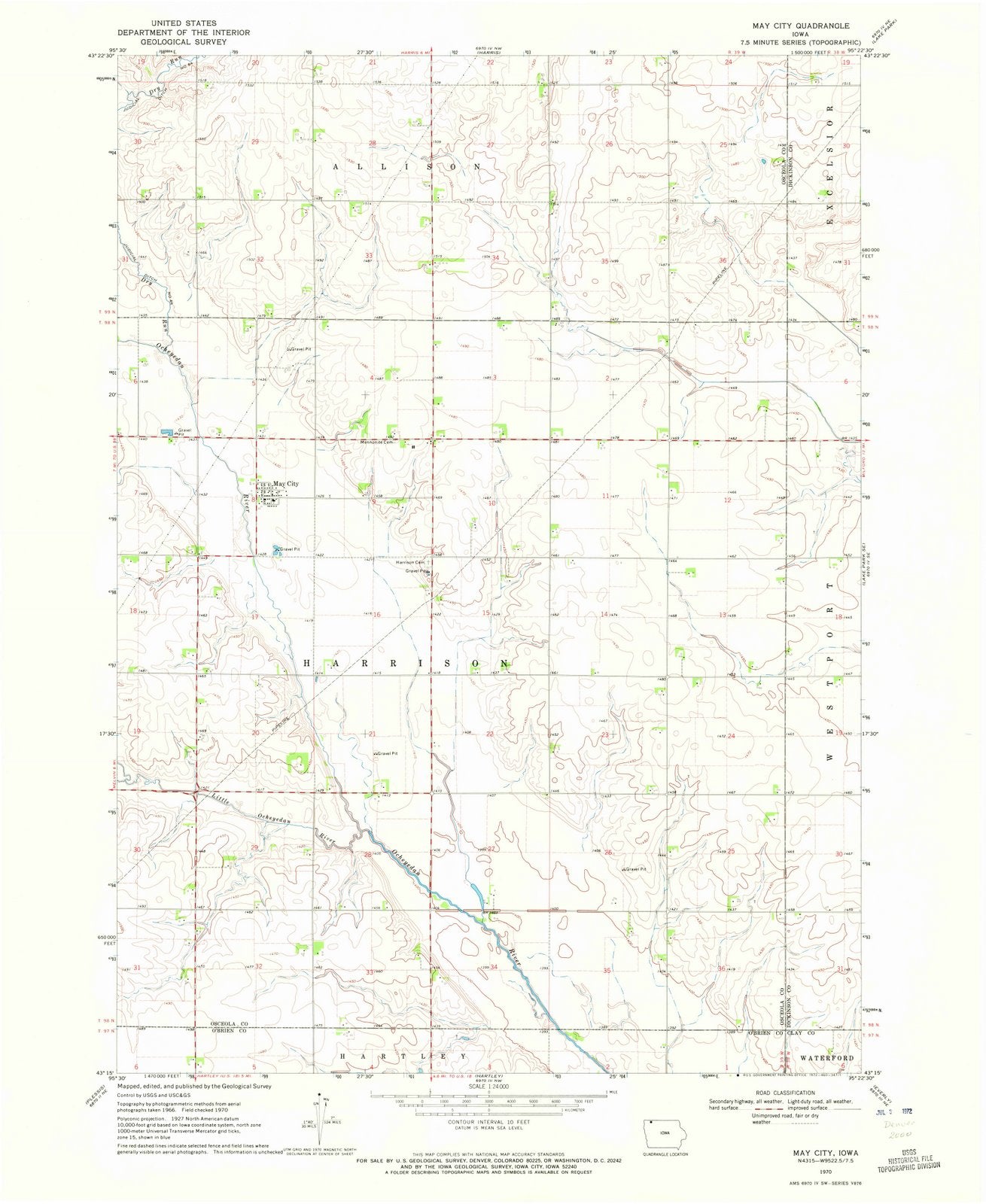 1970 May City, IA - Iowa - USGS Topographic Map