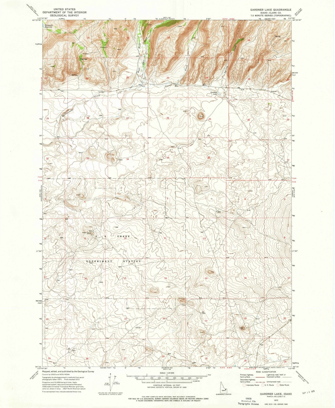 1972 Gardner Lake, ID - Idaho - USGS Topographic Map