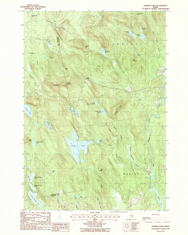 1988 Hopkins Pond, ME - Maine - USGS Topographic Map