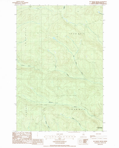 1986 Mc Kinnon Brook, ME - Maine - USGS Topographic Map