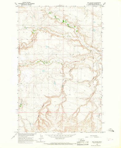 1964 Big Coulee, MT - Montana - USGS Topographic Map