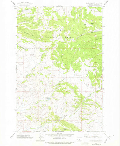 1971 Coxcombe Butte, MT - Montana - USGS Topographic Map