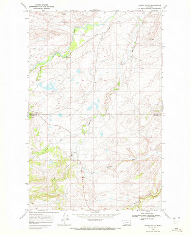 1968 Heart Butte, MT - Montana - USGS Topographic Map