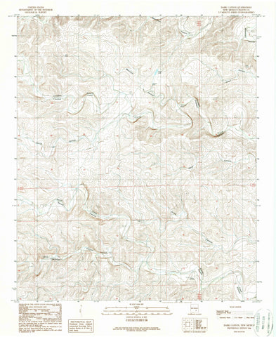 1988 Dark Canyon, NM - New Mexico - USGS Topographic Map