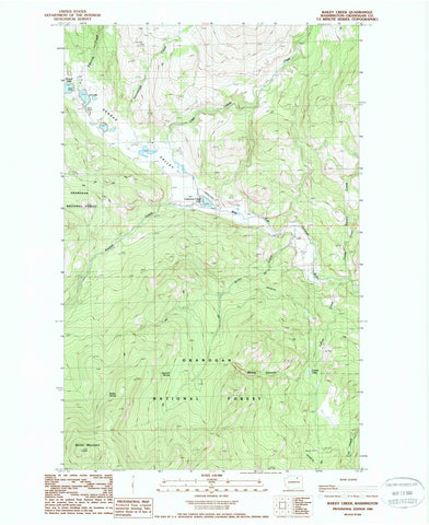 1988 Bailey Creek, WA - Washington - USGS Topographic Map