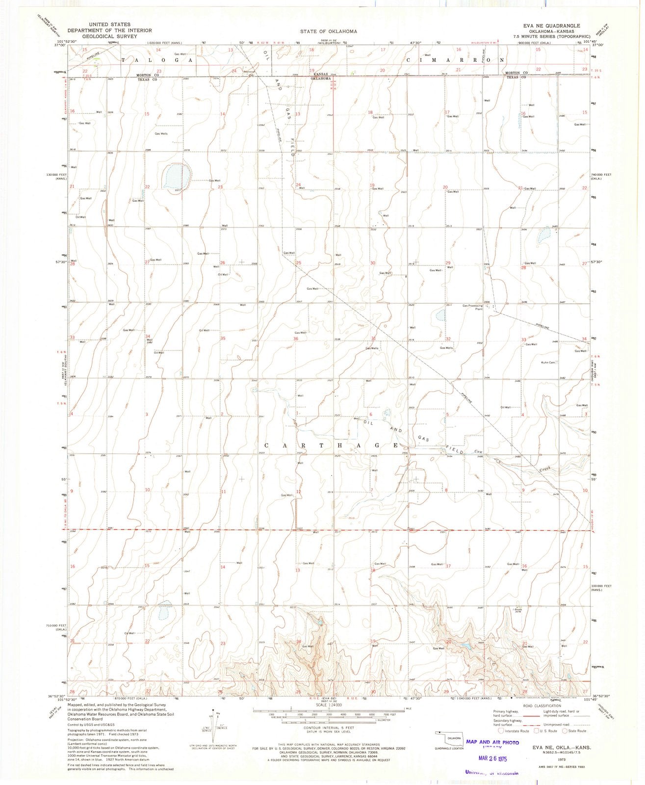 1973 Eva, OK - Oklahoma - USGS Topographic Map