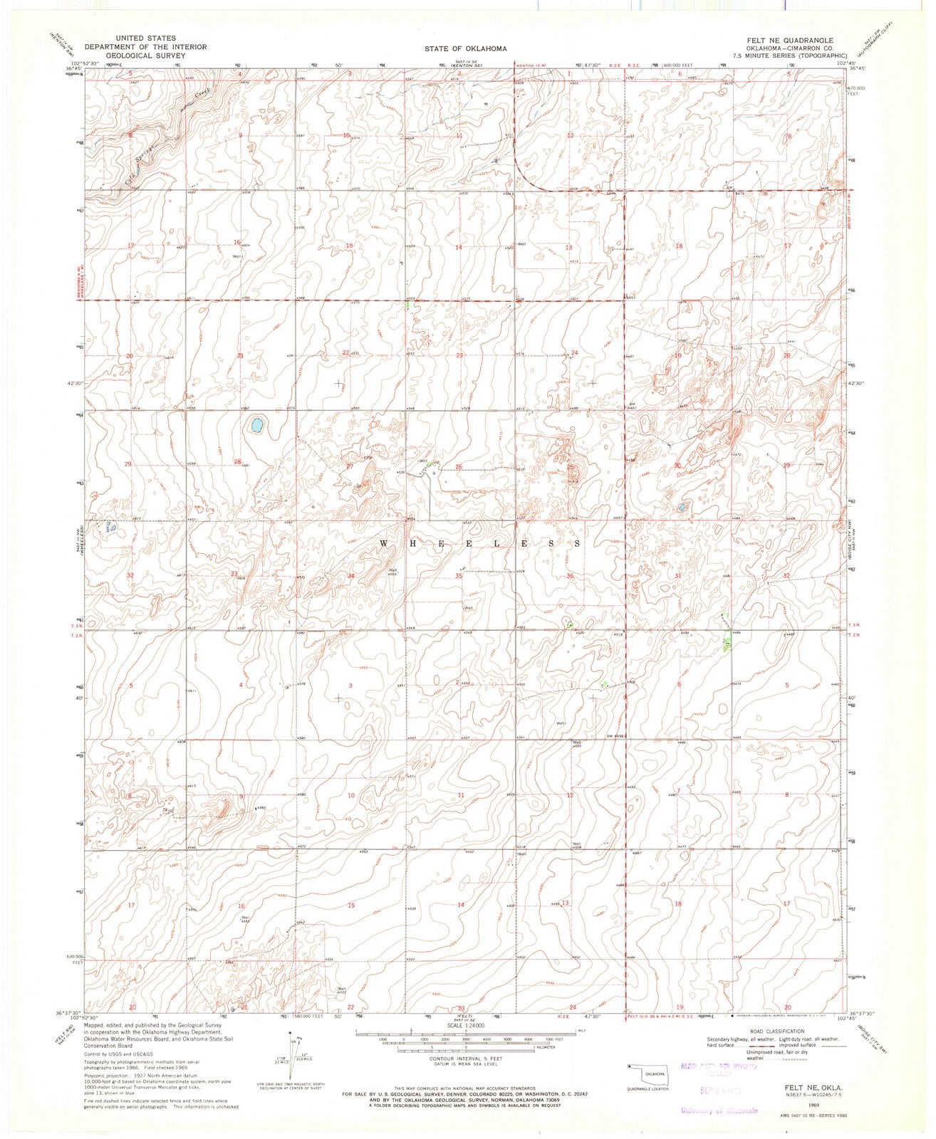 1969 Felt, OK - Oklahoma - USGS Topographic Map v2