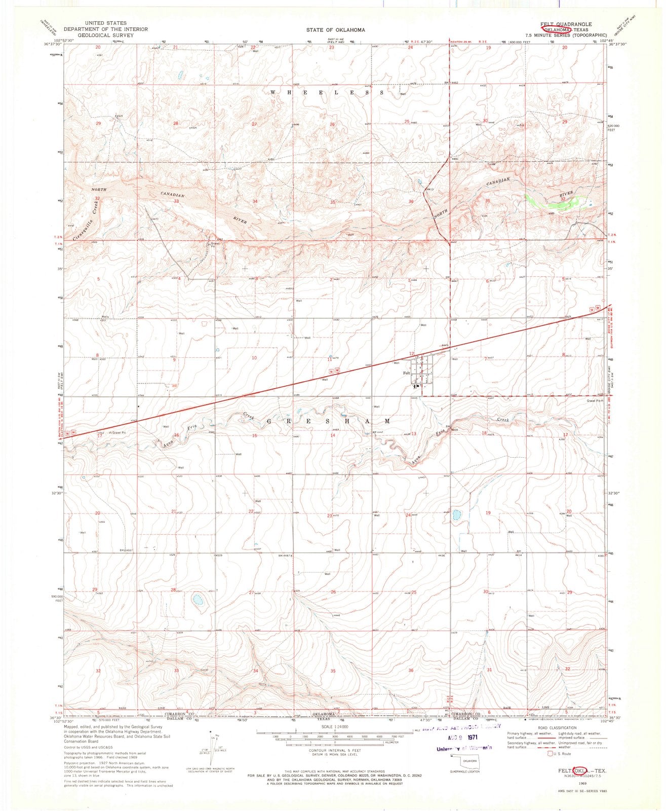 1969 Felt, OK - Oklahoma - USGS Topographic Map v3