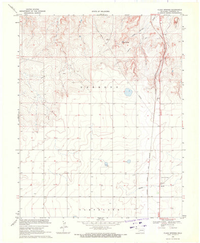 1969 Flagg Springs, OK - Oklahoma - USGS Topographic Map