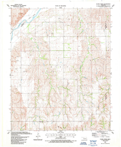 1987 Flying Creek, OK - Oklahoma - USGS Topographic Map