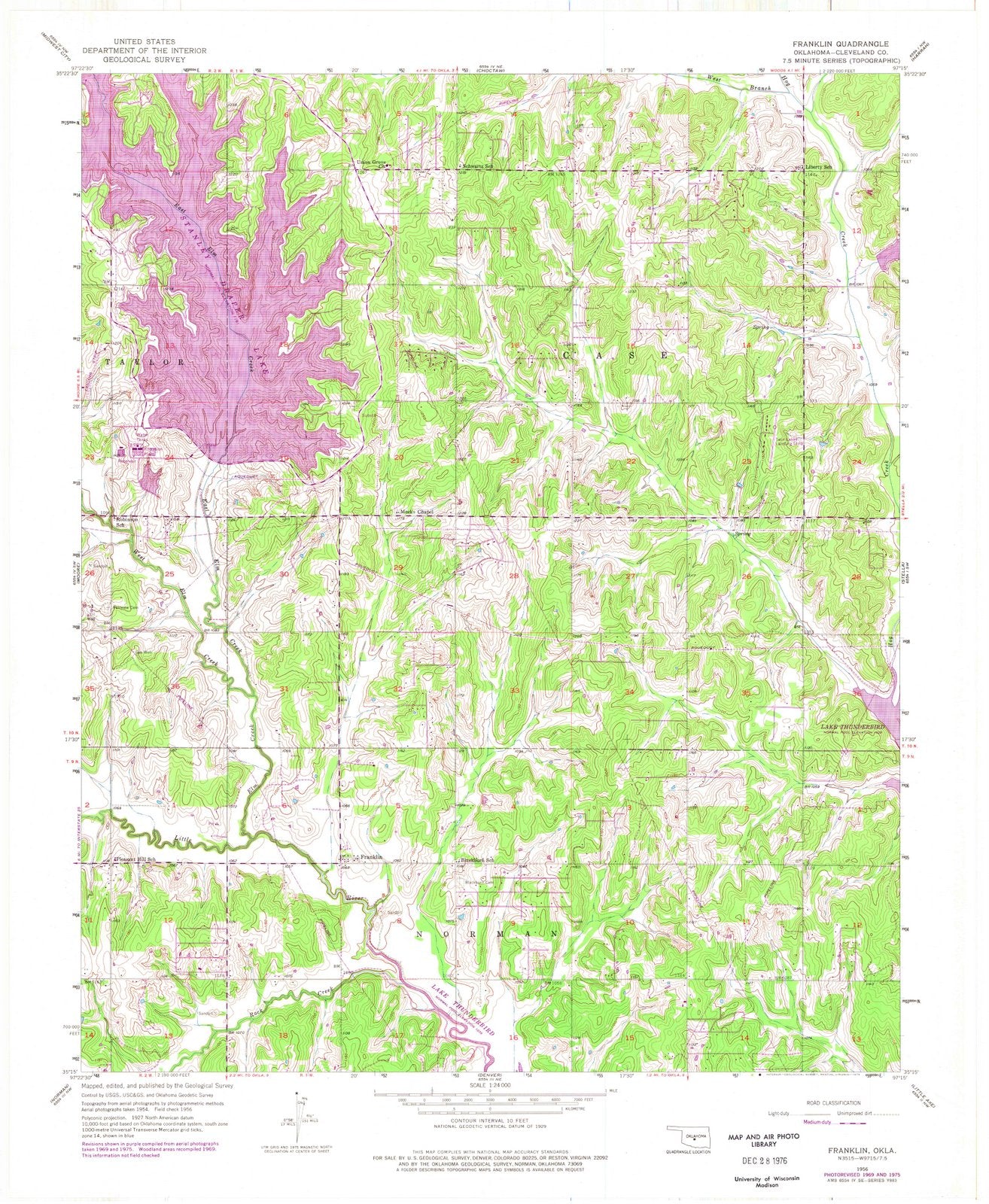 1956 Franklin, OK - Oklahoma - USGS Topographic Map