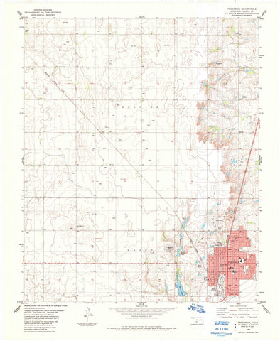 1984 Frederick, OK - Oklahoma - USGS Topographic Map