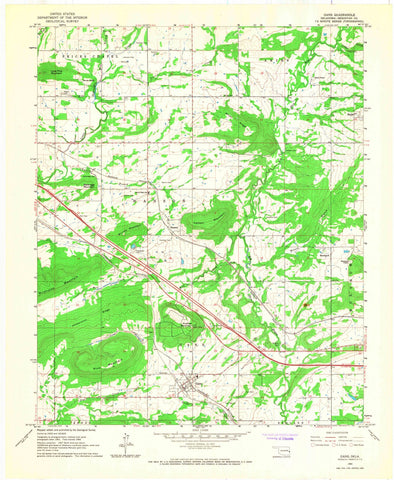 1966 Gans, OK - Oklahoma - USGS Topographic Map