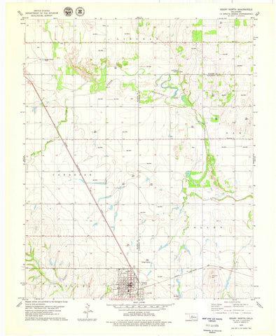 1979 Geary North, OK - Oklahoma - USGS Topographic Map