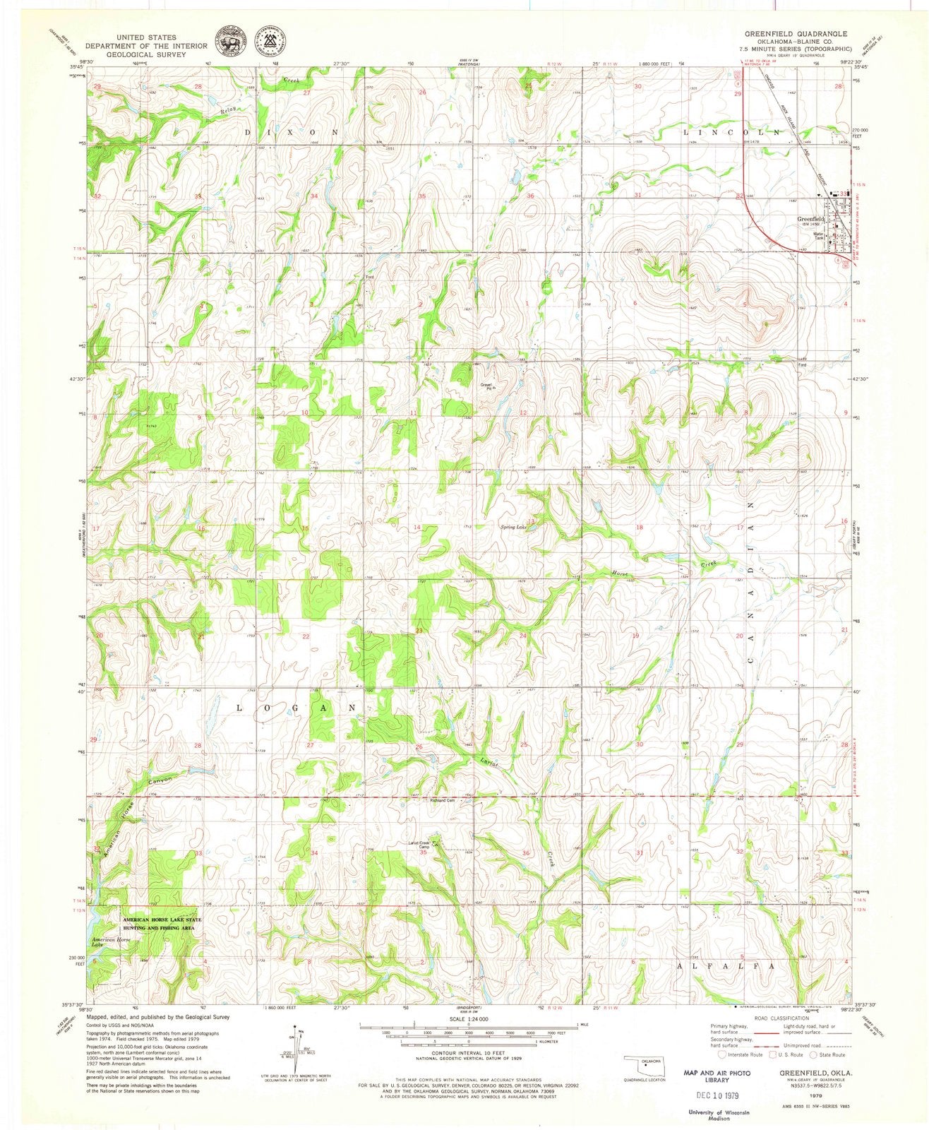 1979 Greenfield, OK - Oklahoma - USGS Topographic Map