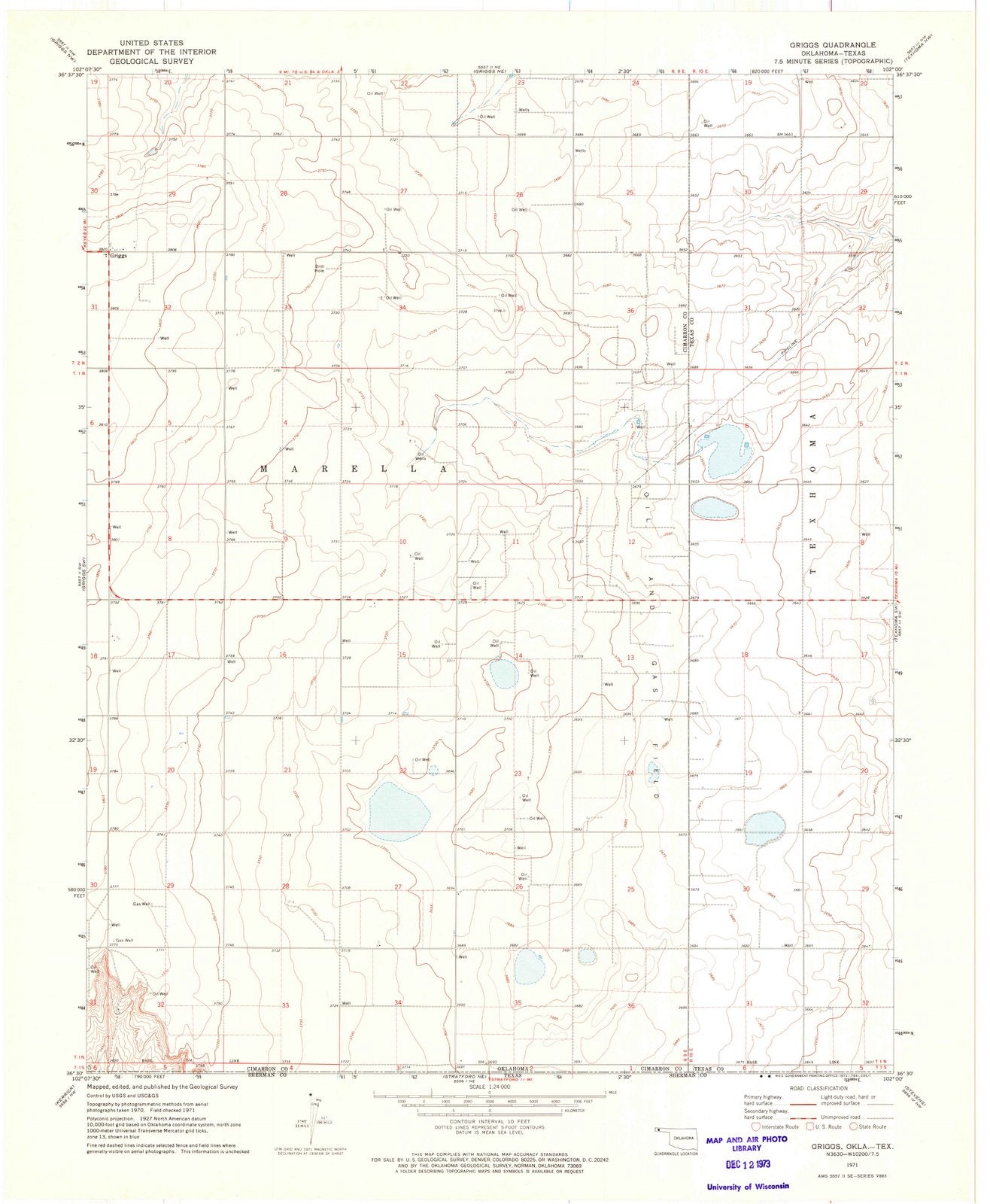 1971 Griggs, OK - Oklahoma - USGS Topographic Map v4