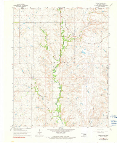 1964 Hardy, OK - Oklahoma - USGS Topographic Map