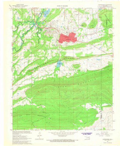 1967 Hartshorne, OK - Oklahoma - USGS Topographic Map