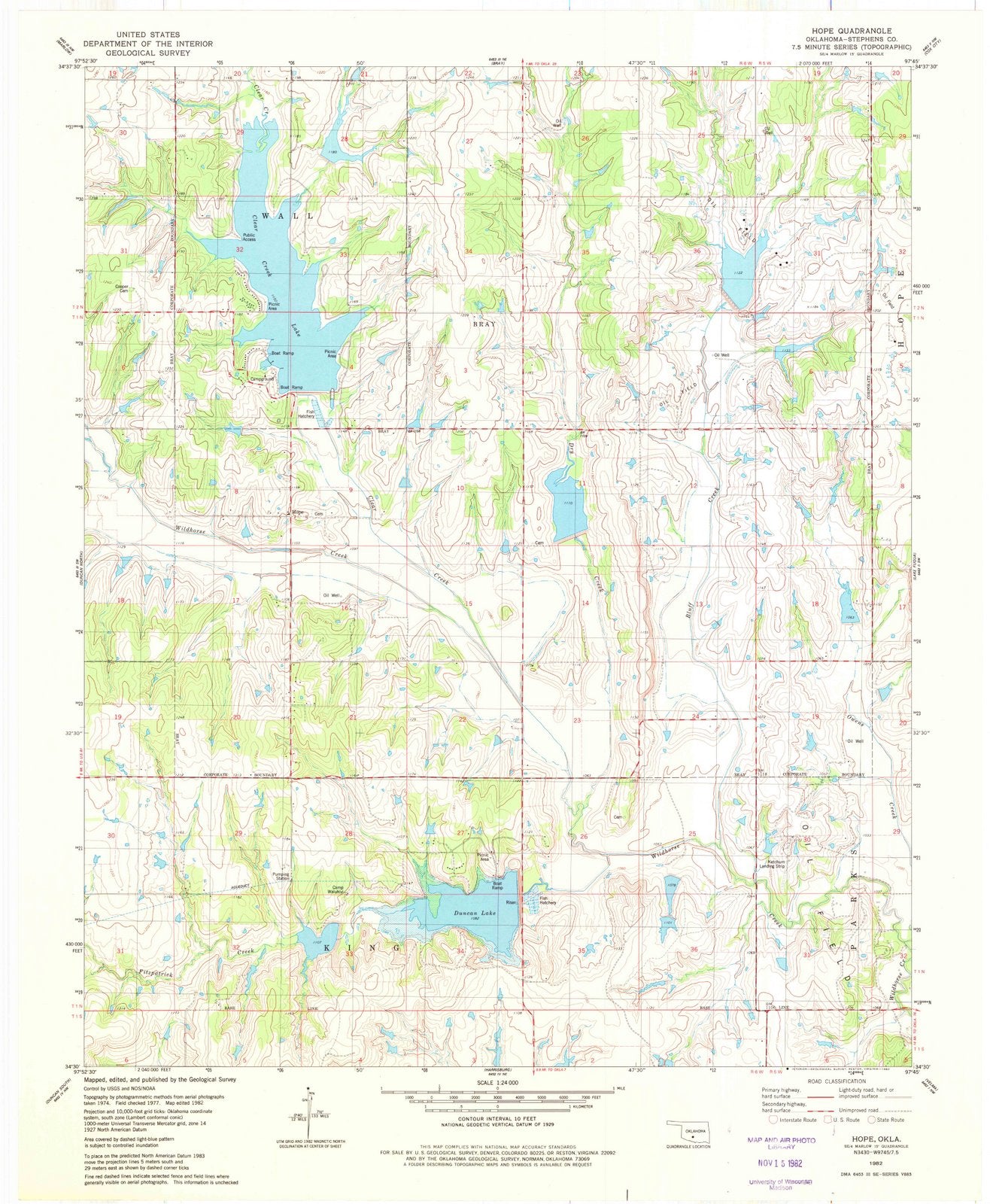 1982 Hope, OK - Oklahoma - USGS Topographic Map